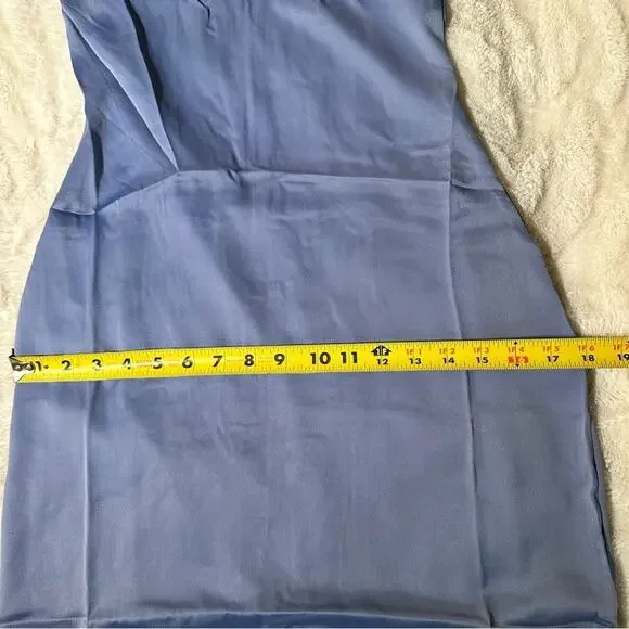 We Wore What Size 2 Silky Blue Dress Midi Draped Party Bridesmaid City Wedding - Picture 8 of 16